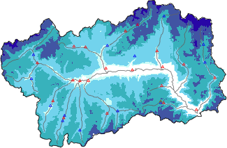 Hauter de neige + données de station automatiques (AWS) + données Modello 1 AINEVA (MOD1) au-dessous de 2000 m