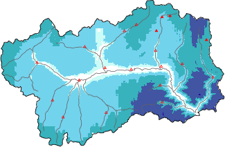 New snow in the last 72h + Modello 1 AINEVA (MOD1) data