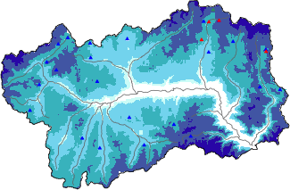 Hauter de neige + données de station automatiques (AWS) + données Modello 1 AINEVA (MOD1) au-dessus de 2000 m