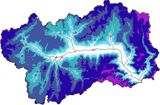 Hauter de neige + données de station automatiques (AWS) + données Modello 1 AINEVA (MOD1) au-dessous de 2000 m