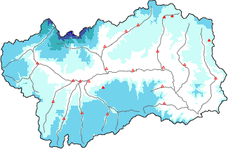 New snow in the last 24h + Modello 1 AINEVA (MOD1) data