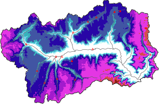 Neige fraîche dans les dernières 72h + données Modello 1 AINEVA (MOD1)