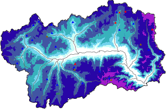 Snow depth + automatic weather station data (AWS) + Modello 1 AINEVA (MOD1) data above 2000 m