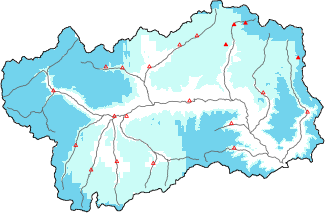 New snow in the last 24h + Modello 1 AINEVA (MOD1) data