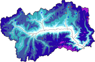 Altezza neve al suolo + dati stazioni automatiche (AWS) e Modelli 1 AINEVA (MOD1) oltre i 2000 m