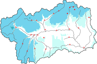 Neige fraîche dans les dernières 24h + données Modello 1 AINEVA (MOD1)