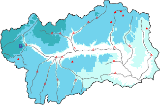 New snow in the last 24h + Modello 1 AINEVA (MOD1) data