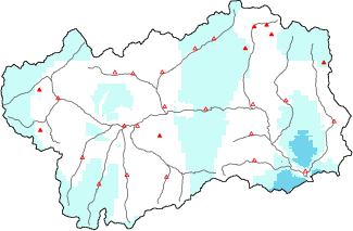 New snow in the last 24h + Modello 1 AINEVA (MOD1) data