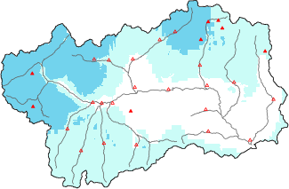 Neige fraîche dans les dernières 24h + données Modello 1 AINEVA (MOD1)