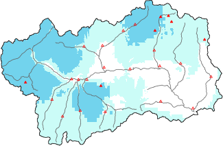 Neige fraîche dans les dernières 72h + données Modello 1 AINEVA (MOD1)