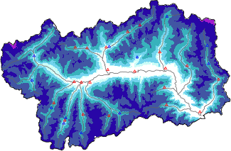 Hauter de neige + données de station automatiques (AWS) + données Modello 1 AINEVA (MOD1) au-dessous de 2000 m