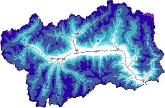 Altezza neve al suolo + dati stazioni automatiche (AWS) e Modelli 1 AINEVA (MOD1) sotto i 2000 m