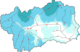 Neve fresca nelle ultime 72h + dati Modello 1 AINEVA (MOD1)