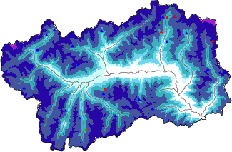 Hauter de neige + données de station automatiques (AWS) + données Modello 1 AINEVA (MOD1) au-dessus de 2000 m