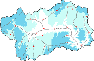 Neige fraîche dans les dernières 24h + données Modello 1 AINEVA (MOD1)