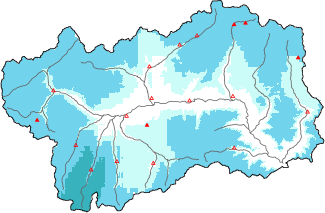 New snow in the last 72h + Modello 1 AINEVA (MOD1) data