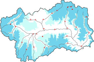 Neige fraîche dans les dernières 24h + données Modello 1 AINEVA (MOD1)