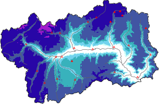 New snow in the last 72h + Modello 1 AINEVA (MOD1) data