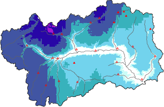 New snow in the last 72h + Modello 1 AINEVA (MOD1) data