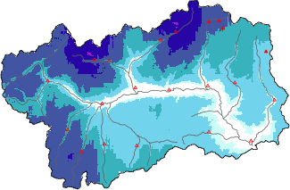 Neige fraîche dans les dernières 72h + données Modello 1 AINEVA (MOD1)