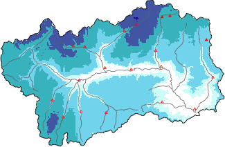 New snow in the last 72h + Modello 1 AINEVA (MOD1) data