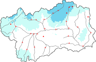 Neige fraîche dans les dernières 24h + données Modello 1 AINEVA (MOD1)