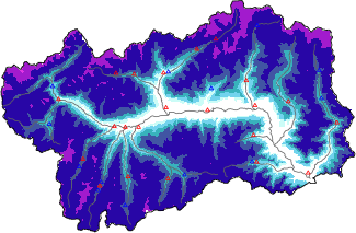 Hauter de neige + données de station automatiques (AWS) + données Modello 1 AINEVA (MOD1) au-dessous de 2000 m