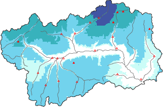 New snow in the last 72h + Modello 1 AINEVA (MOD1) data