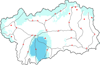 Neige fraîche dans les dernières 24h + données Modello 1 AINEVA (MOD1)