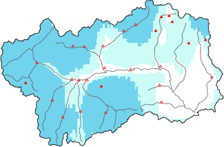 New snow in the last 24h + Modello 1 AINEVA (MOD1) data