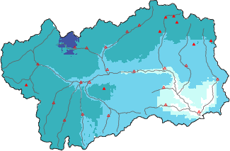 New snow in the last 24h + Modello 1 AINEVA (MOD1) data