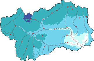 Neige fraîche dans les dernières 72h + données Modello 1 AINEVA (MOD1)