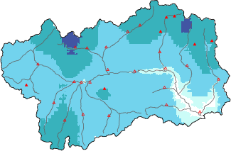 Neige fraîche dans les dernières 24h + données Modello 1 AINEVA (MOD1)