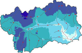 Neige fraîche dans les dernières 72h + données Modello 1 AINEVA (MOD1)