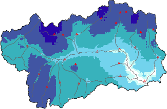 Neige fraîche dans les dernières 72h + données Modello 1 AINEVA (MOD1)