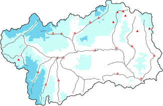 Neige fraîche dans les dernières 72h + données Modello 1 AINEVA (MOD1)