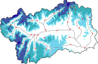 Neige fraîche dans les dernières 24h + données Modello 1 AINEVA (MOD1)