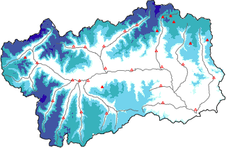 New snow in the last 24h + Modello 1 AINEVA (MOD1) data