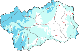 Neige fraîche dans les dernières 72h + données Modello 1 AINEVA (MOD1)