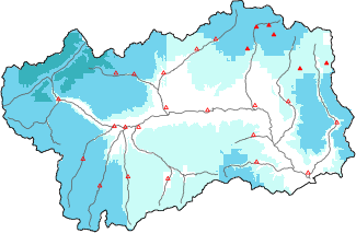 New snow in the last 24h + Modello 1 AINEVA (MOD1) data