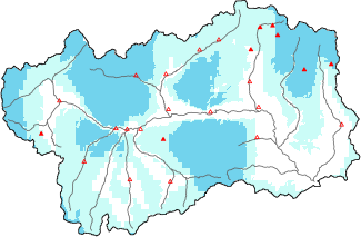 New snow in the last 24h + Modello 1 AINEVA (MOD1) data