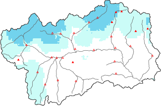 New snow in the last 24h + Modello 1 AINEVA (MOD1) data