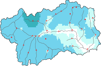 New snow in the last 24h + Modello 1 AINEVA (MOD1) data