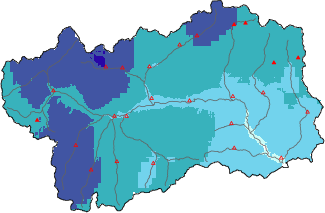 New snow in the last 72h + Modello 1 AINEVA (MOD1) data