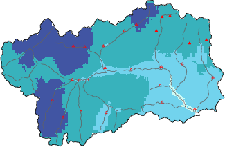 New snow in the last 72h + Modello 1 AINEVA (MOD1) data