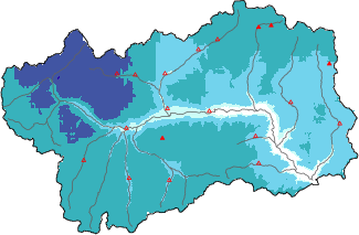 Neige fraîche dans les dernières 72h + données Modello 1 AINEVA (MOD1)