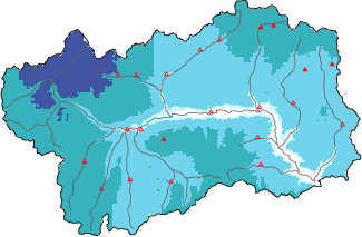 Neige fraîche dans les dernières 72h + données Modello 1 AINEVA (MOD1)