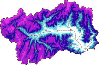 Hauter de neige + données de station automatiques (AWS) + données Modello 1 AINEVA (MOD1) au-dessous de 2000 m