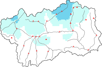 New snow in the last 24h + Modello 1 AINEVA (MOD1) data