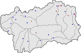 Hauter de neige + données de station automatiques (AWS) + données Modello 1 AINEVA (MOD1) au-dessus de 2000 m